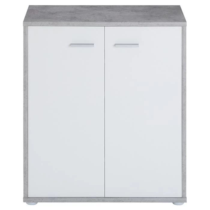 Schuhschrank LENNIS 2 Türen In Betonoptik/weiß 3 Schuhschrank LENNIS 2 Türen In Betonoptik/weiß – Bild 3