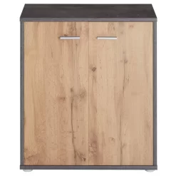 Schuhschrank LENNIS 2 Türen In Beton Dunkel/Wotan Eiche -Berühmt Möbel 95451 1 N