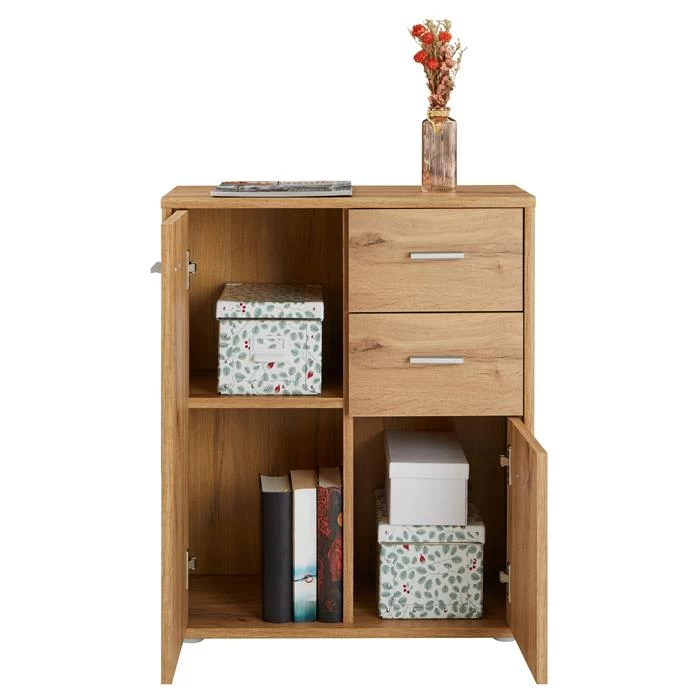 Kommode LOCARNO 2 Türen, 2 Schubladen In Wotan Eiche 4 Kommode LOCARNO 2 Türen, 2 Schubladen In Wotan Eiche – Bild 4