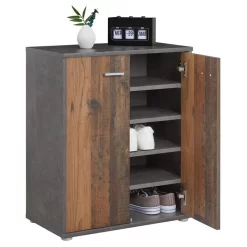 Schuhschrank LENNIS 2 Türen In Old Style/Beton Dunkel -Berühmt Möbel 95470 2