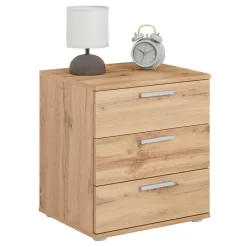 Nachttisch MARIELLA In Wotan Eiche Mit 3 Schubladen