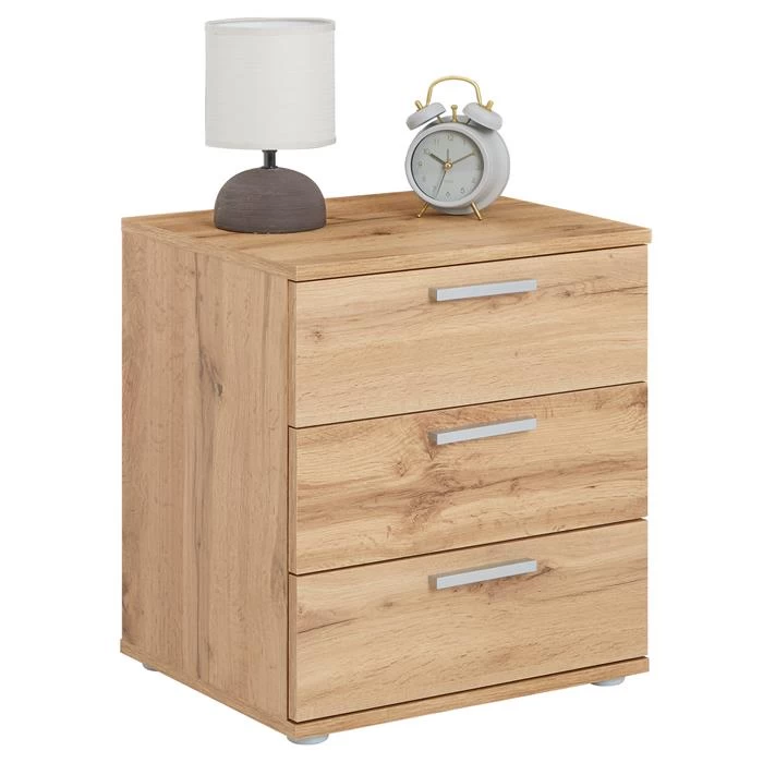 Nachttisch MARIELLA In Wotan Eiche Mit 3 Schubladen 1 Nachttisch MARIELLA In Wotan Eiche Mit 3 Schubladen