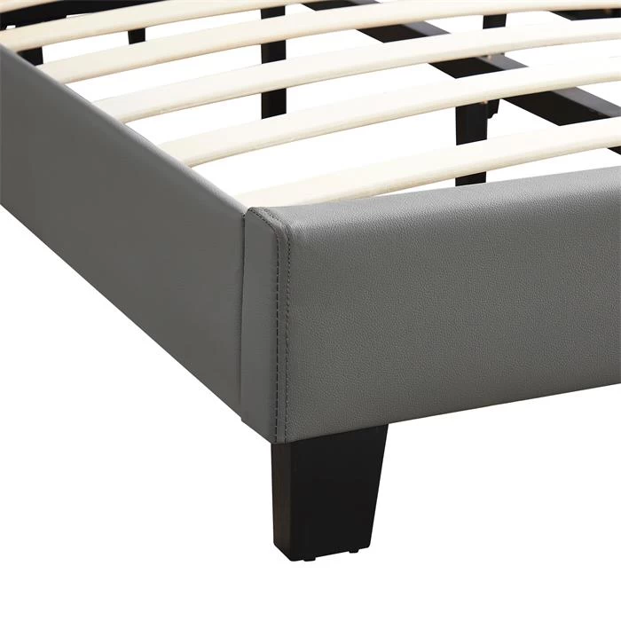 Polsterbett BENITO 90x200 Cm, LED Beleuchtung, Kunstleder Grau 4 Polsterbett BENITO 90x200 Cm, LED Beleuchtung, Kunstleder Grau – Bild 4