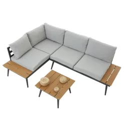 Gartenmöbel Set PAROS Aus Alu, Mit Sitzpolster In Grau -Berühmt Möbel 95608 3