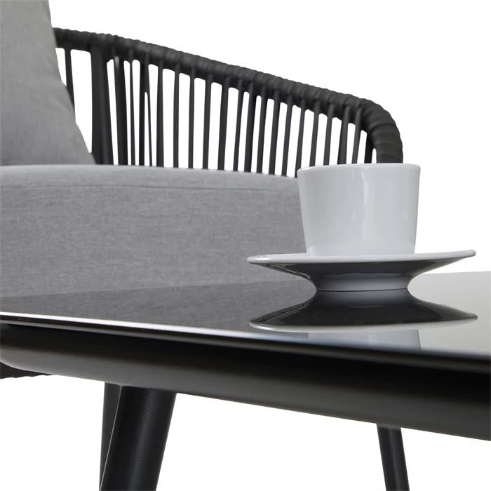 Gartenmöbel Set BENGAL Aus Alu, Mit Seilbespannung In Grau 3 Gartenmöbel Set BENGAL Aus Alu, Mit Seilbespannung In Grau – Bild 3