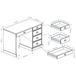 Schreibtisch COLETTE In Der Farbe Weiß 7 Schreibtisch COLETTE In Der Farbe Weiß -Berühmt Möbel COLETTE 7245 46 Skizze
