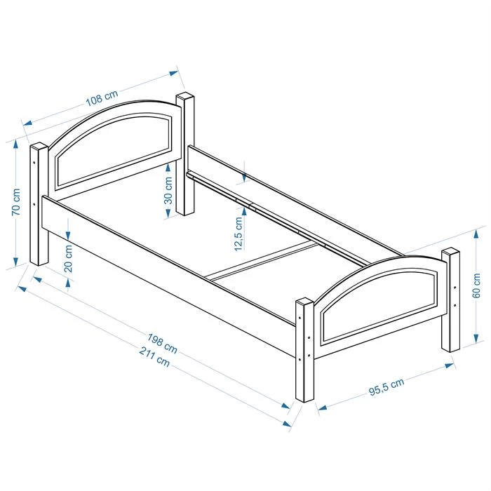 Massivholzbett FLIMS In Weiß 100 X 200 Cm 2 Massivholzbett FLIMS In Weiß 100 X 200 Cm – Bild 2