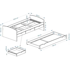 Bett Mit Stauraum JULIA 90x200 Cm, In Weiß -Berühmt Möbel Julia Skizze