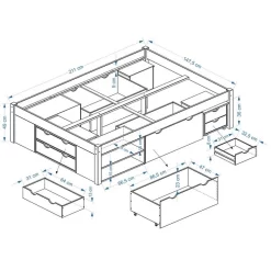 Bett Mit Stauraum SABRINA 140x200 Cm, Kiefer Massiv In Natur 7 Bett Mit Stauraum SABRINA 140x200 Cm, Kiefer Massiv In Natur -Berühmt Möbel Sabrina Skizze