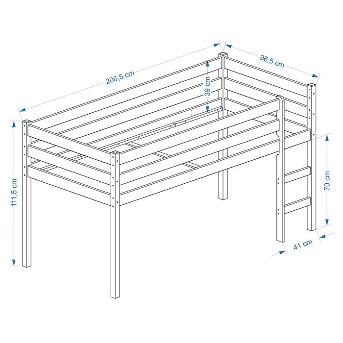 Hochbett ERIK Vorhang Fußball In Natur 2 Hochbett ERIK Vorhang Fußball In Natur – Bild 2