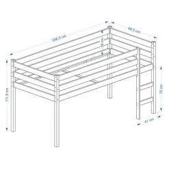 Hochbett ERIK Vorhang & Tunnel Blau/rot -Berühmt Möbel Skizze Erik OhneV 2